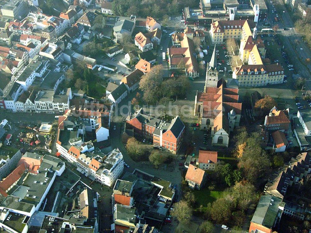 Luftbild Herford - Rathaus und Markthalle in Herford