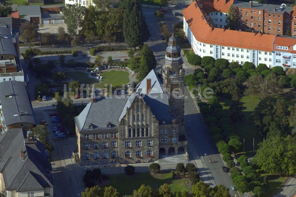 Wittenberge aus der Vogelperspektive: Rathaus und Stadtverwaltung Wittenberge