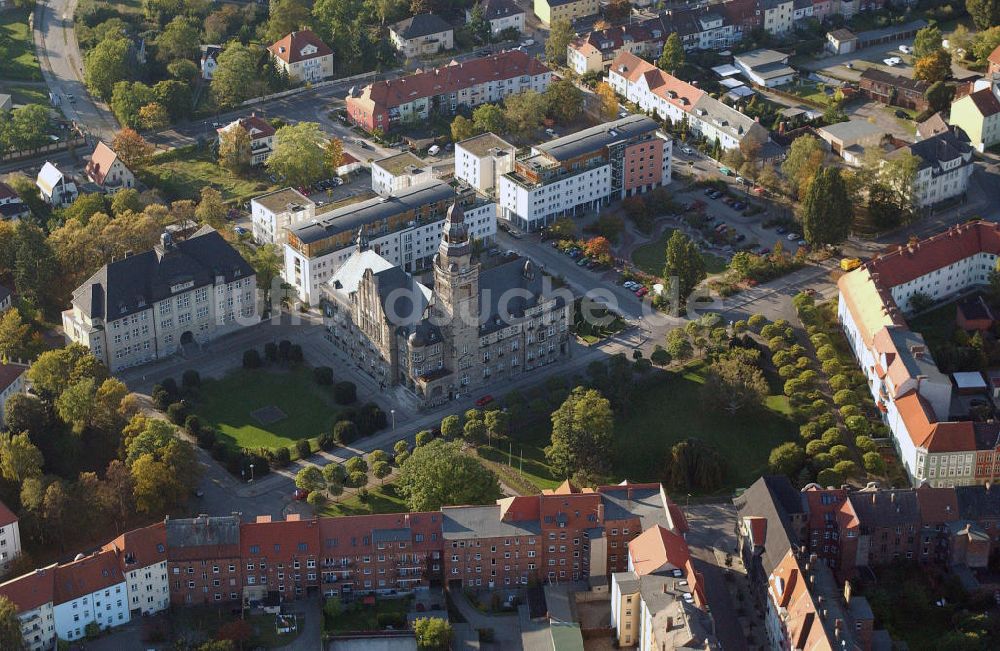 WITTENBERGE von oben - Rathaus mit der Stadtverwaltung Wittenberge