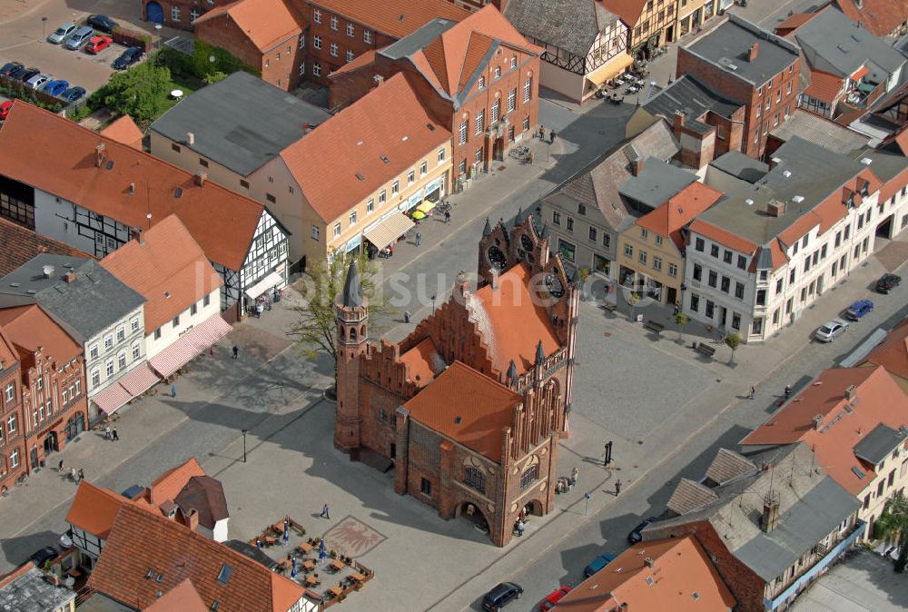 Tangermünde von oben - Rathaus Tangermünde