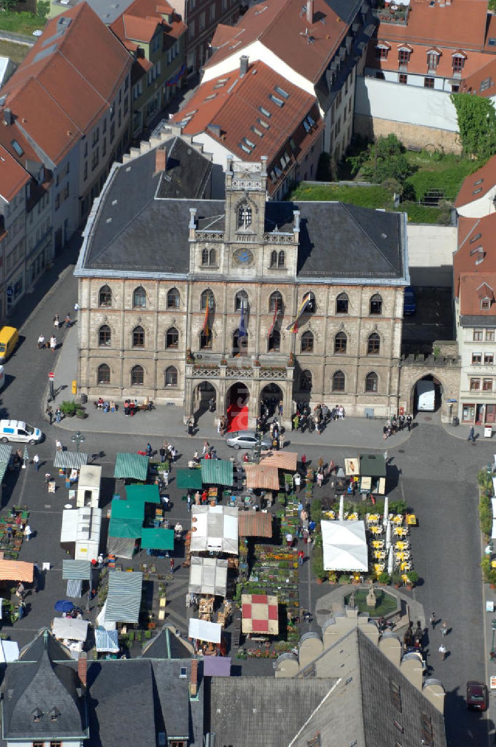 Weimar von oben - Rathaus Weimar