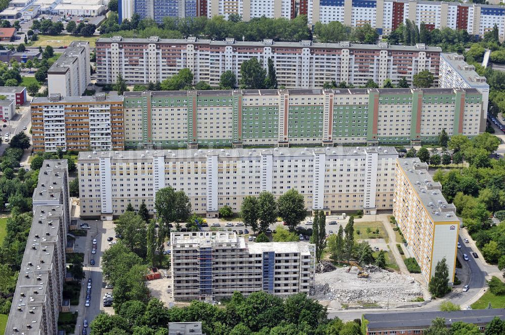 Luftaufnahme Magdeburg - Rückbau eines Neubaus in Magdeburg