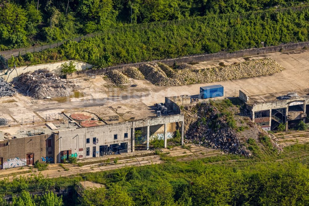 Herdecke von oben - Rückbauarbeiten am HKW Heizkraftwerk und Kohlekraftwerk Cuno Kraftwerk in Herdecke im Bundesland Nordrhein-Westfalen, Deutschland