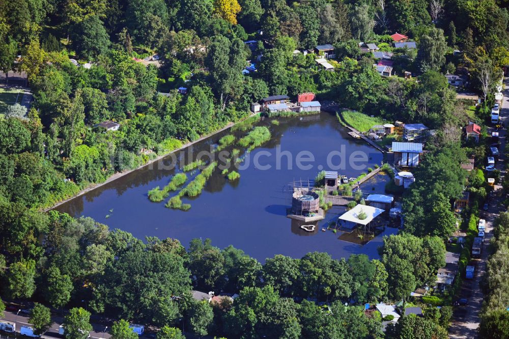 Berlin von oben - Rückhaltebecken und Wasserspeicher in Berlin, Deutschland