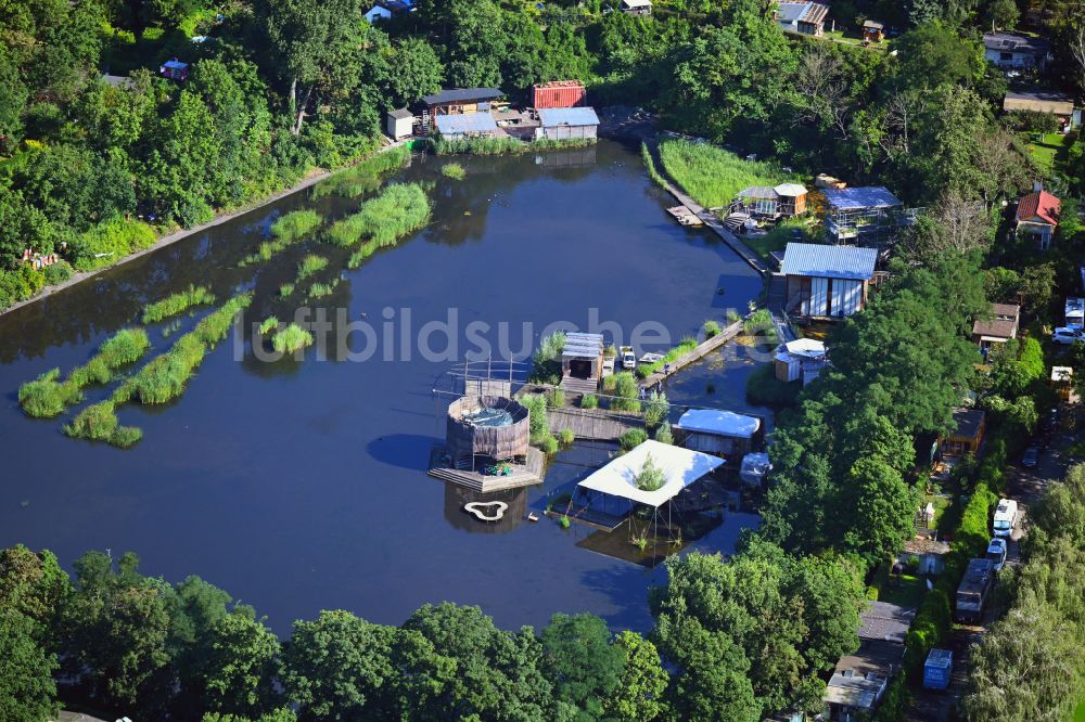 Berlin aus der Vogelperspektive: Rückhaltebecken und Wasserspeicher in Berlin, Deutschland