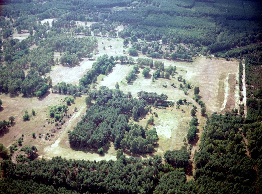 Drachhausen / Brandenburg aus der Vogelperspektive: Re- naturiertes, ehemaliges Kasernengelände bei Drachhausen in Brandenburg