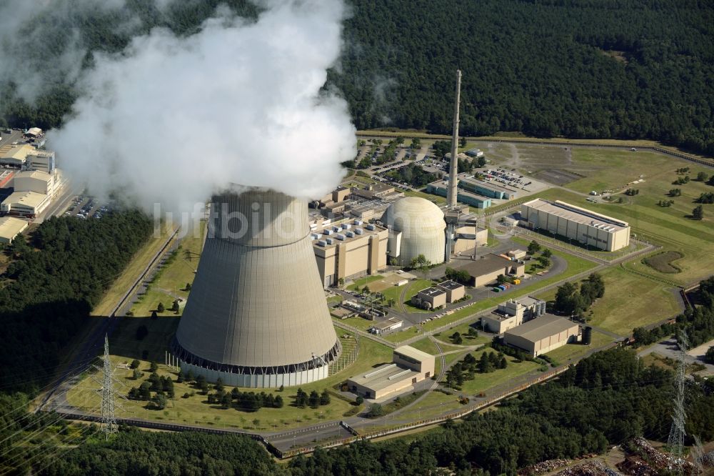 Lingen (Ems) von oben - Reaktorblöcke und Anlagen des AKW - KKW Kernkraftwerk in Lingen (Ems) im Bundesland Niedersachsen