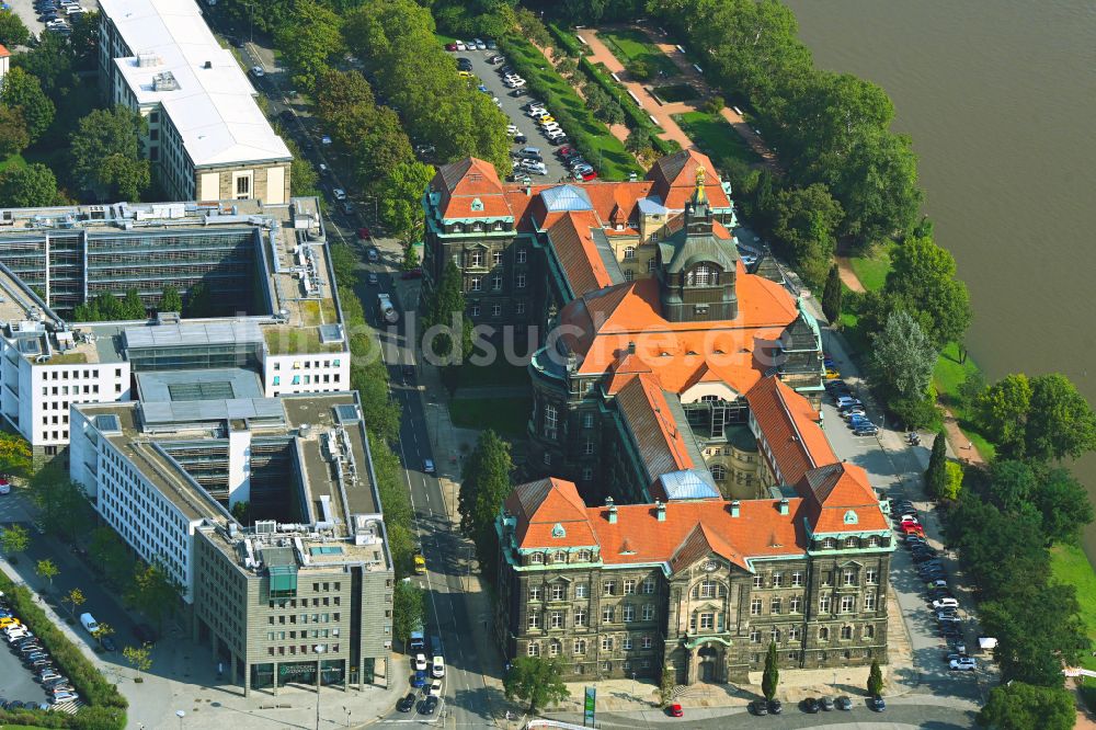 Luftbild Dresden - Regierungsgebäude Sächsischer Landtag in Dresden im Bundesland Sachsen, Deutschland