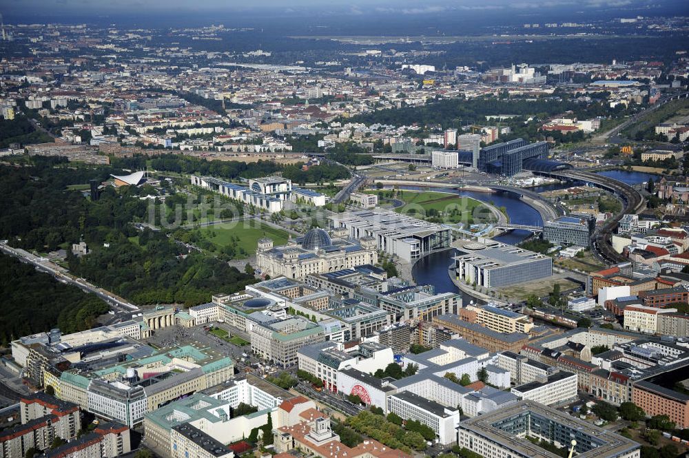 Luftaufnahme Berlin - Regierungsviertel Berlin Mitte