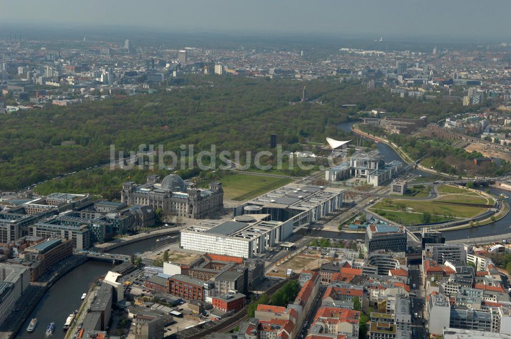 Luftaufnahme Berlin - Regierungsviertel des Berliner Tiergarten