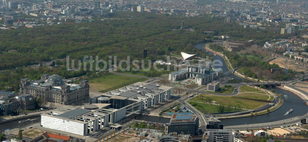 Luftbild Berlin - Regierungsviertel des Berliner Tiergarten