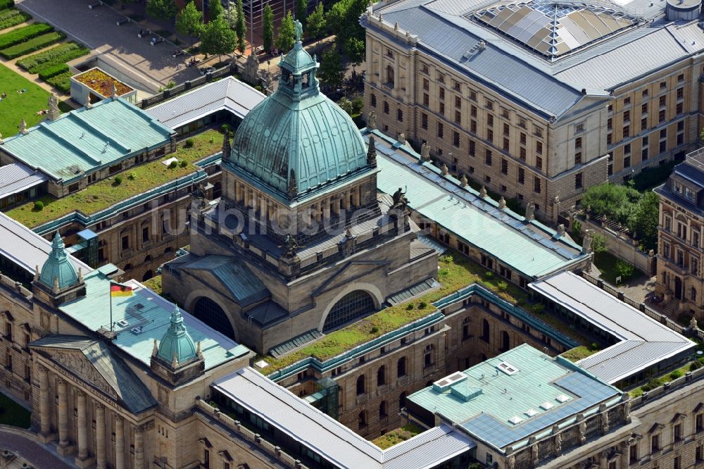 Leipzig aus der Vogelperspektive: Reichsgerichtsgebäude in Leipzig im Bundesland Sachsen