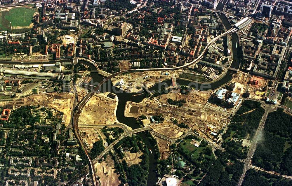 Luftaufnahme Berlin - Reichstagsumbau und Spreebogen