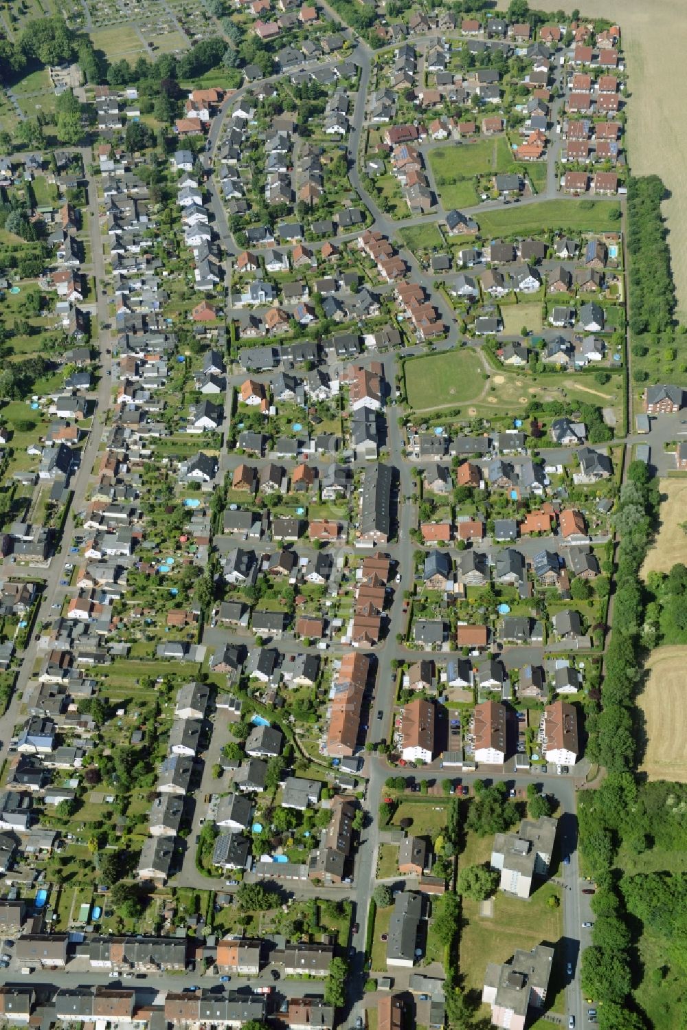 Luftbild Bönen - Reihen- Wohnhaus der MARKUS GEROLD UNTERNEHMENSGRUPPE in Bönen im Bundesland Nordrhein-Westfalen