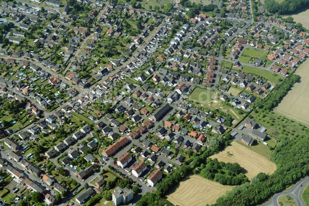 Bönen von oben - Reihen- Wohnhaus der MARKUS GEROLD UNTERNEHMENSGRUPPE in Bönen im Bundesland Nordrhein-Westfalen