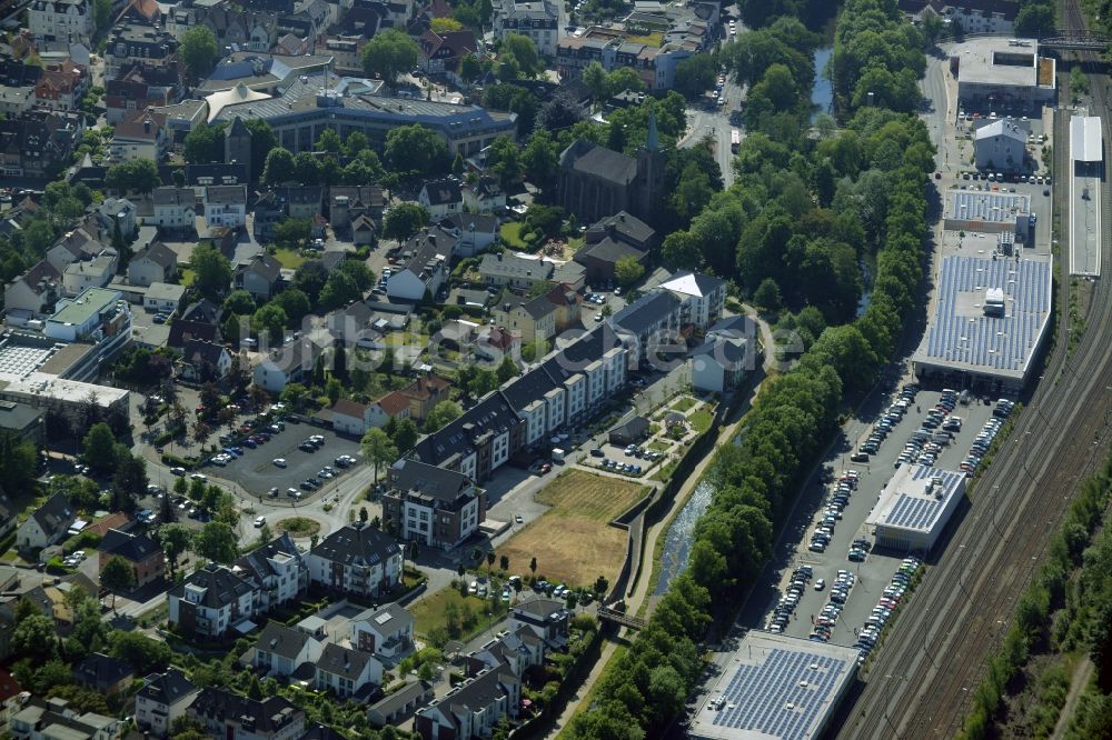 Menden (Sauerland) von oben - Reihen- Wohnhaus der MARKUS GEROLD UNTERNEHMENSGRUPPE in Menden (Sauerland) im Bundesland Nordrhein-Westfalen