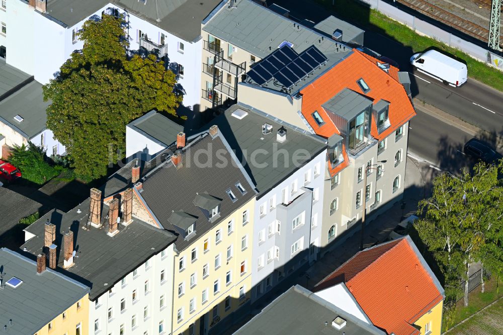 Luftbild Halle (Saale) - Reihenhau- Wohnsiedlung Volkmannstraße Ecke Dzondistraße in Halle (Saale) im Bundesland Sachsen-Anhalt, Deutschland