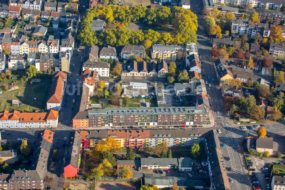 Hamm aus der Vogelperspektive: Reihenhaus in der Goethestraße in Hamm im Bundesland Nordrhein-Westfalen