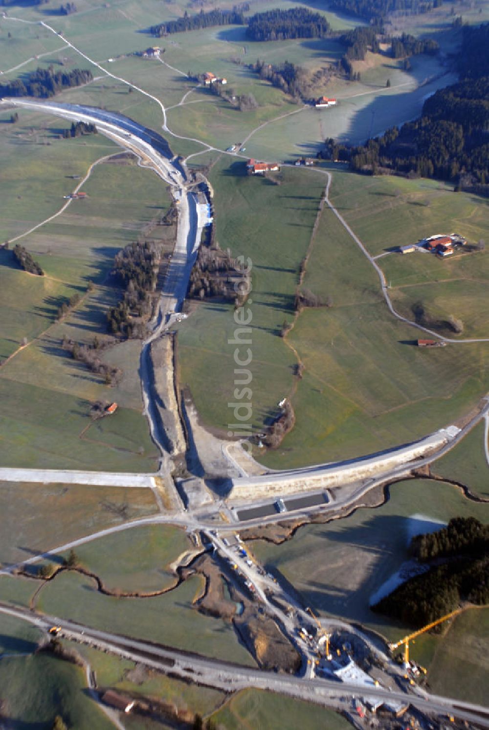 Reinertshof aus der Vogelperspektive: Reinertshof Ausbau der A7