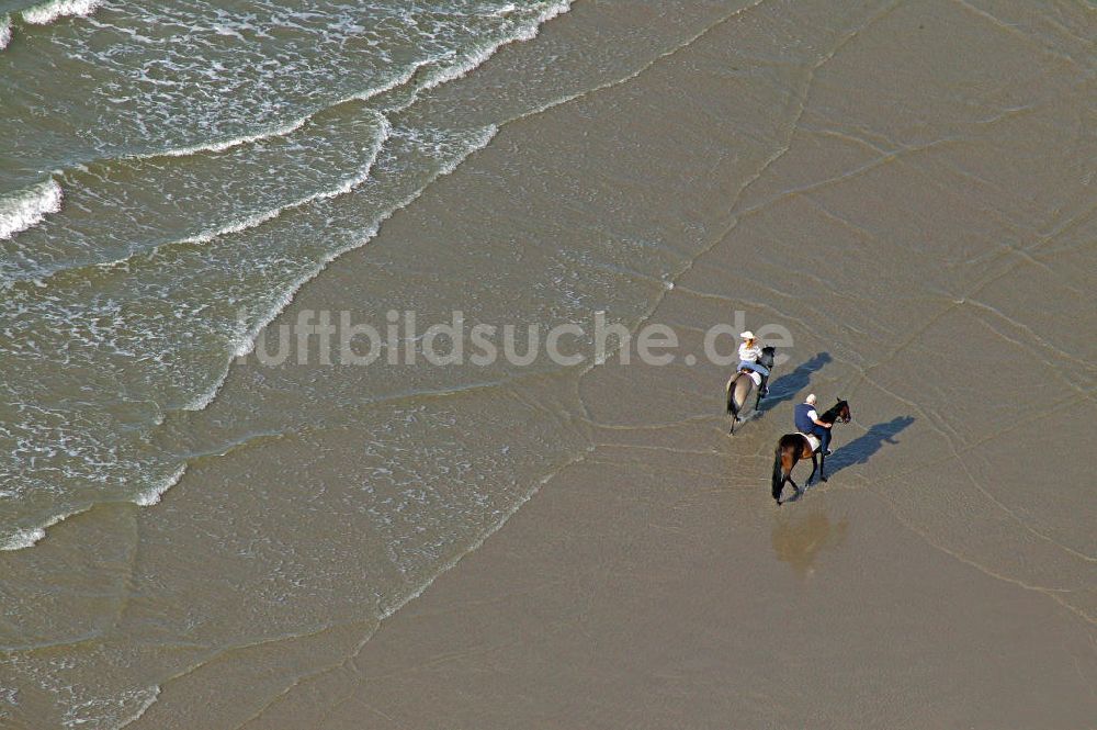 Norderney aus der Vogelperspektive: Reiten am Strand von Norderney