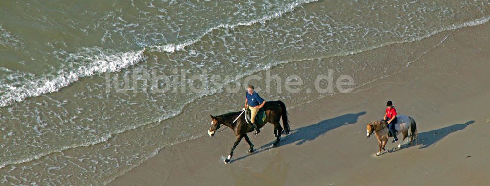 Luftaufnahme Norderney - Reiten am Strand von Norderney