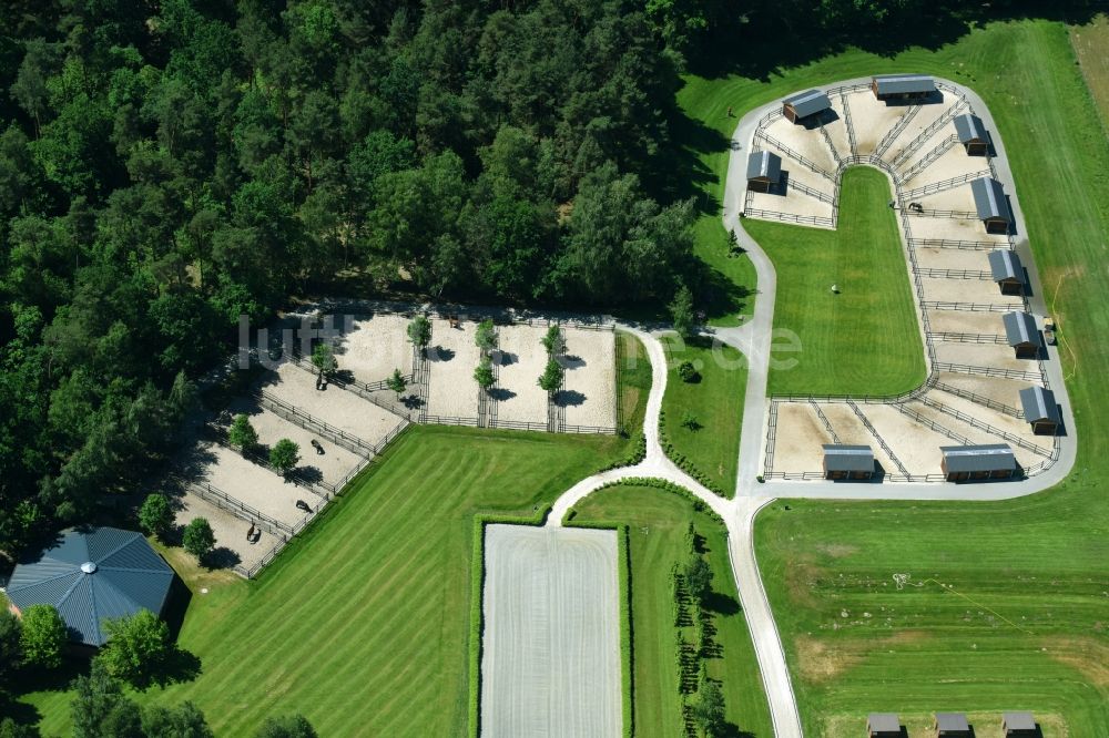 Luftaufnahme Werder (Havel) - Reitstall - Reiterhof - Marstall Gestüt Bonhomme in Werder (Havel) im Bundesland Brandenburg