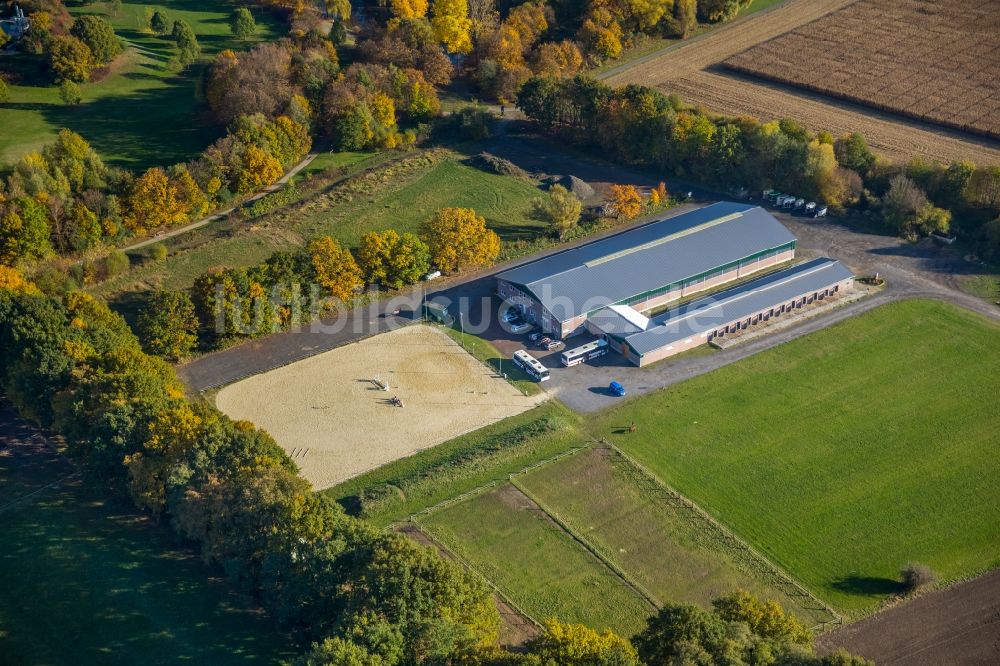 Luftaufnahme Hamm - Reitstall - Reiterhof - Marstall vom Reit- u. Fahrverein Pelkum e. V. in Hamm im Bundesland Nordrhein-Westfalen