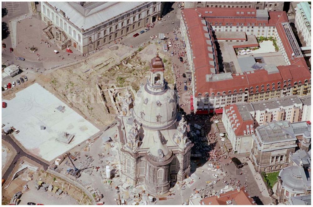 Dresden von oben - Rekonstruierte Frauenkirche Dresden