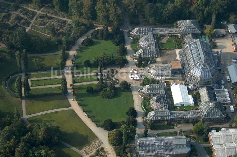 Berlin aus der Vogelperspektive: Rekonstruiertes und saniertes Großes Trophenhaus im Botanischen Garten zu Berlin