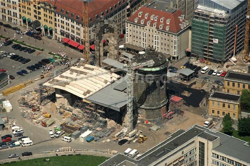 Luftbild Dresden - Rekonstruktion der Dresdner Frauenkirche