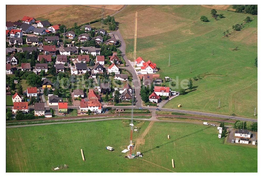 Luftaufnahme Sambach/ Rheinland-Pfalz - Rekonstruktion Sendeturm Sambach