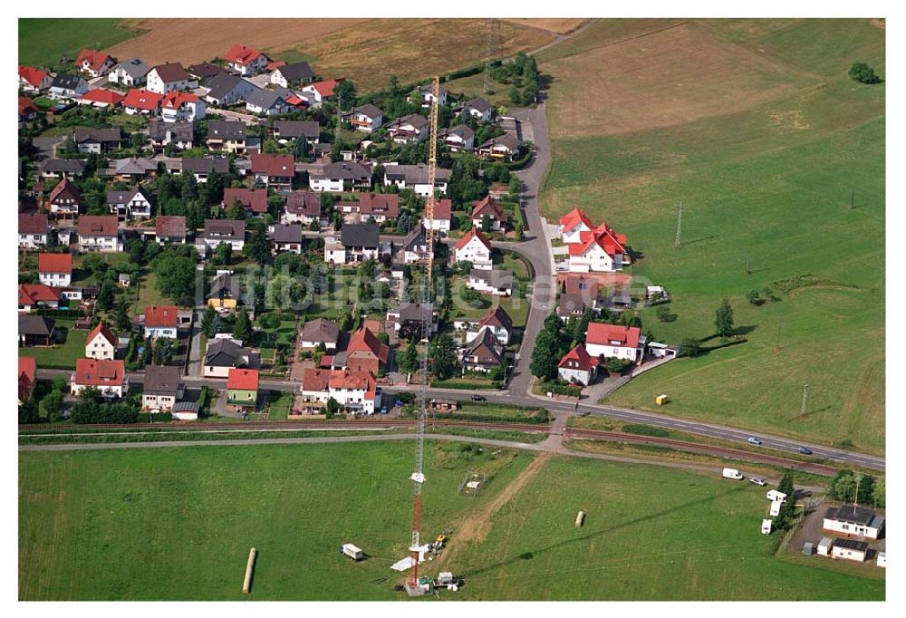 Sambach/ Rheinland-Pfalz von oben - Rekonstruktion Sendeturm Sambach