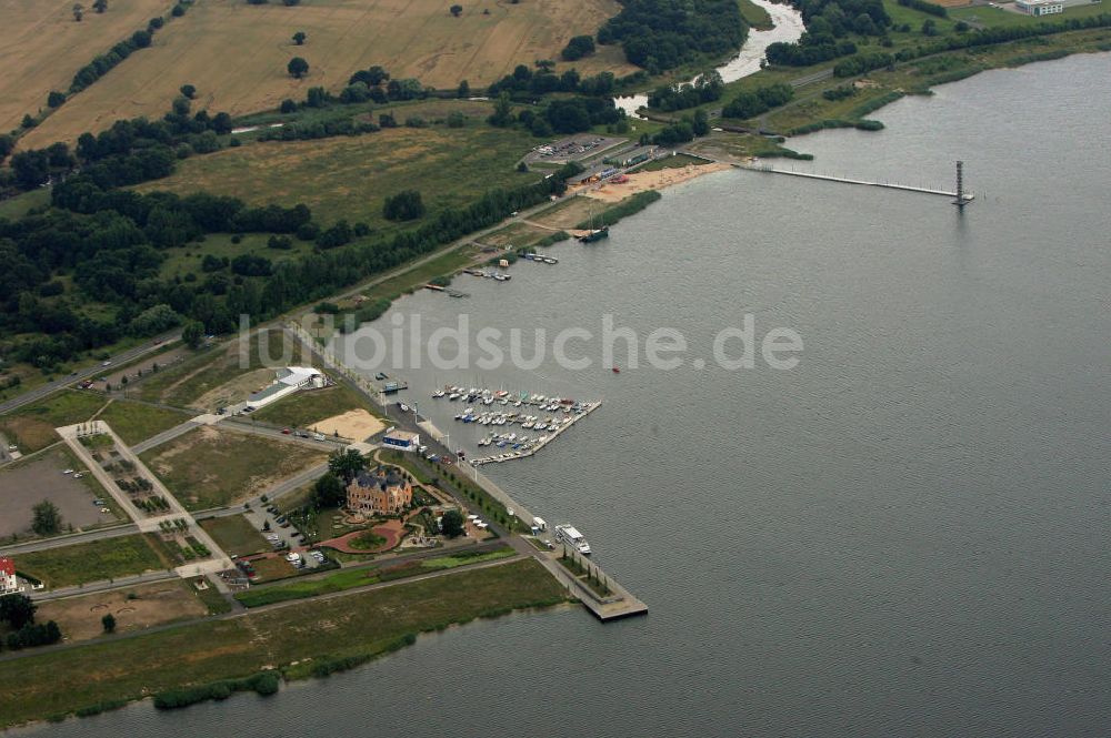 Luftaufnahme Bitterfeld - Rekultivierungsfläche am Bernsteinsee in Bitterfeld