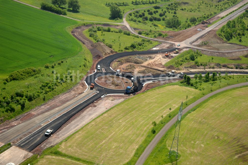 Luftbild Wutha-Farnroda - Renaturierung der Autobahn- Trasse der BAB A4 über die Hörselberge im Waldgebiet in Wutha-Farnroda im Bundesland Thüringen, Deutschland