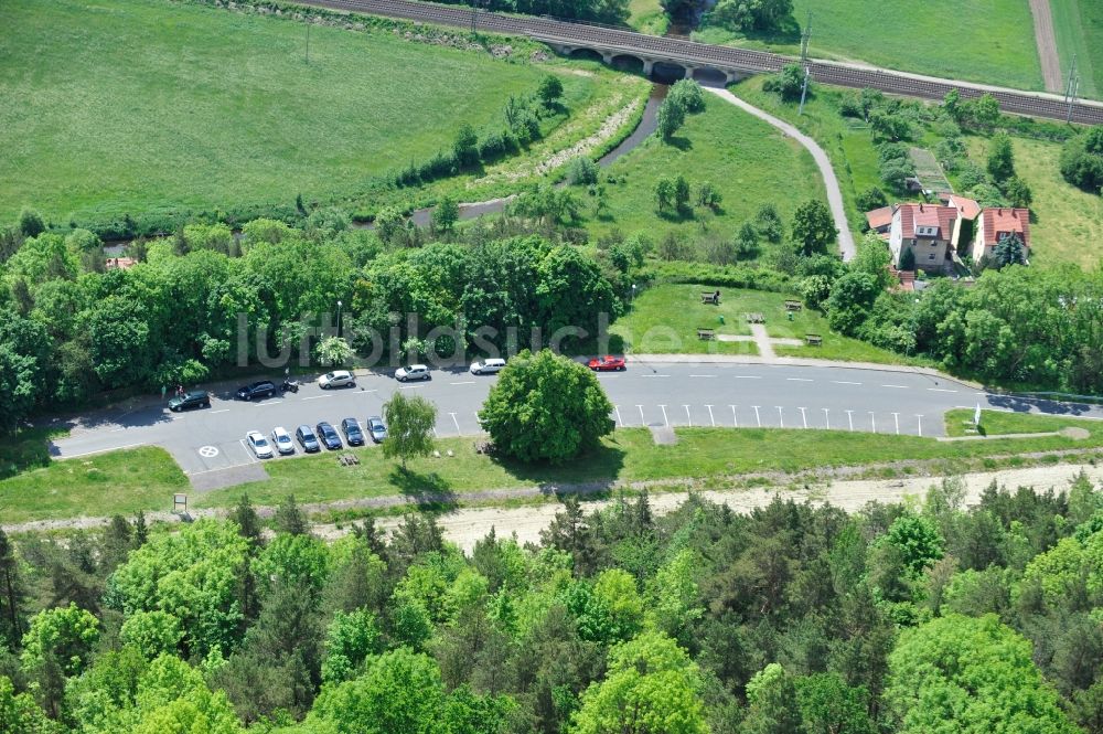 Wutha-Farnroda von oben - Renaturierung der Autobahn- Trasse der BAB A4 über die Hörselberge im Waldgebiet in Wutha-Farnroda im Bundesland Thüringen, Deutschland