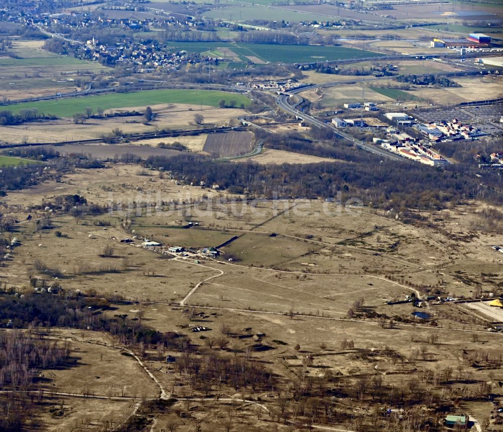 Wustermark aus der Vogelperspektive: Renaturierung des ehemaligen Gelände des TÜP Truppenübungsplatz Flugplatz Döberitz in Wustermark im Bundesland Brandenburg, Deutschland