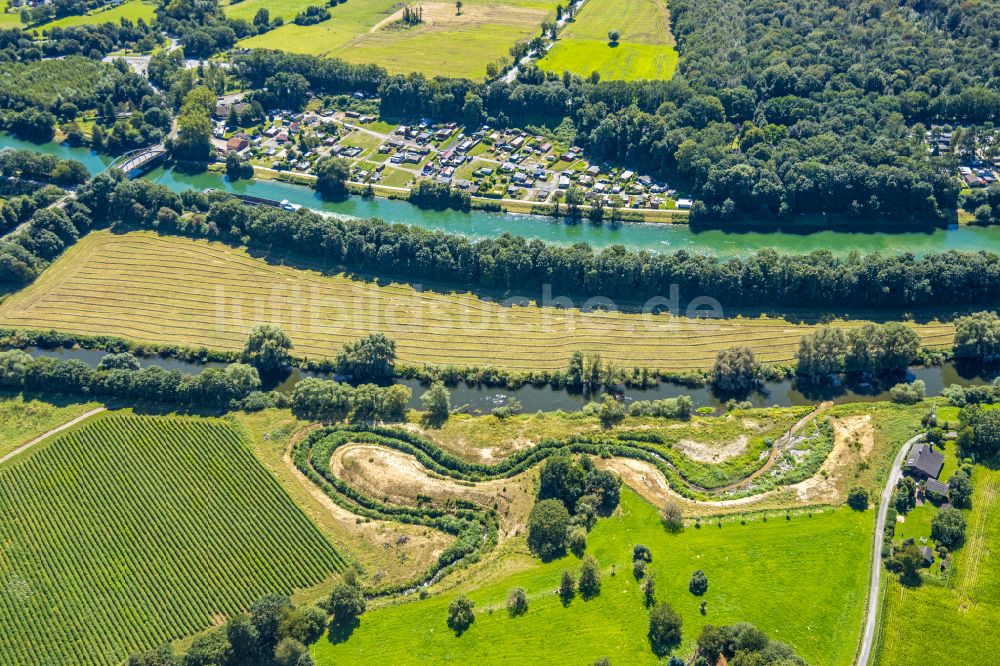 Luftbild Schermbeck - Renaturierung an den Uferbereichen des Flusses Lippe in Schermbeck im Bundesland Nordrhein-Westfalen, Deutschland