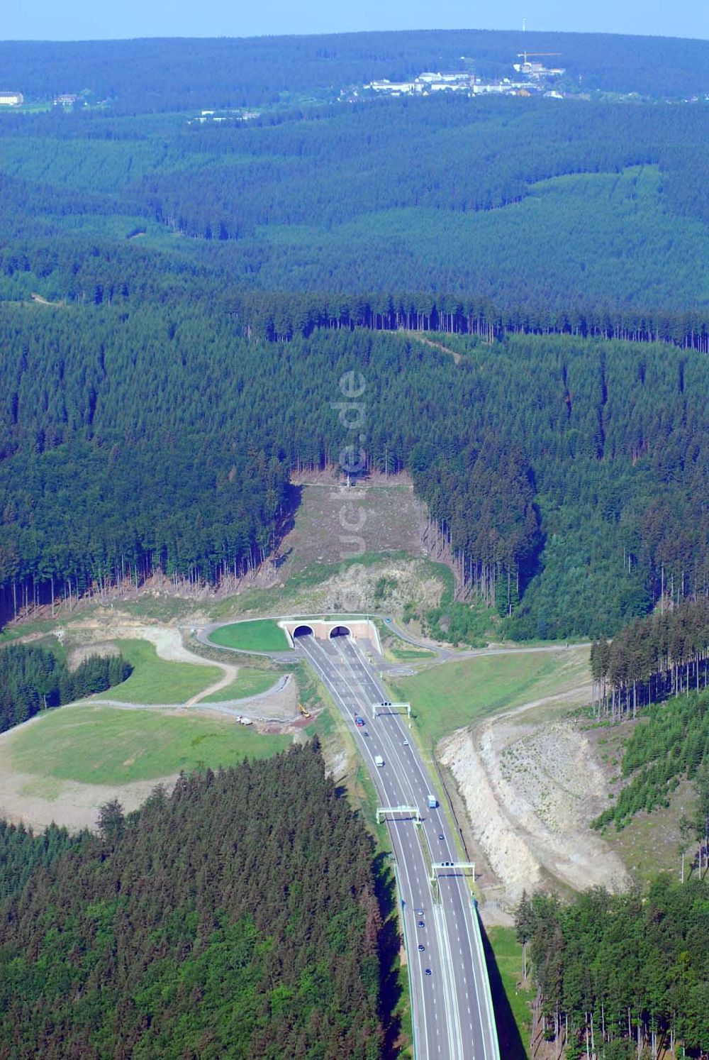 Oberhof von oben - Rennsteigtunnel