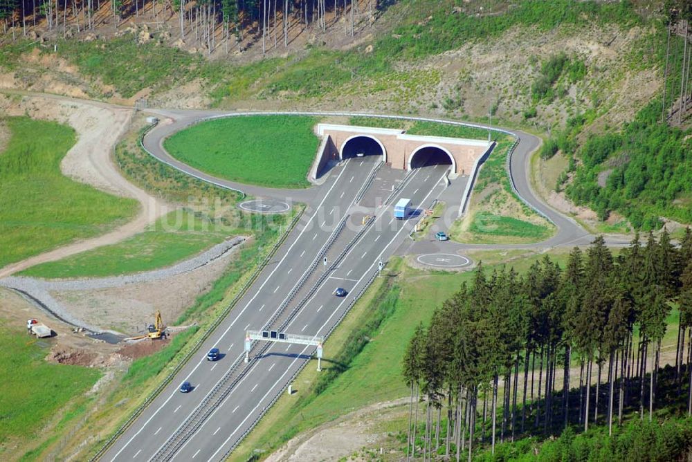 Oberhof von oben - Rennsteigtunnel