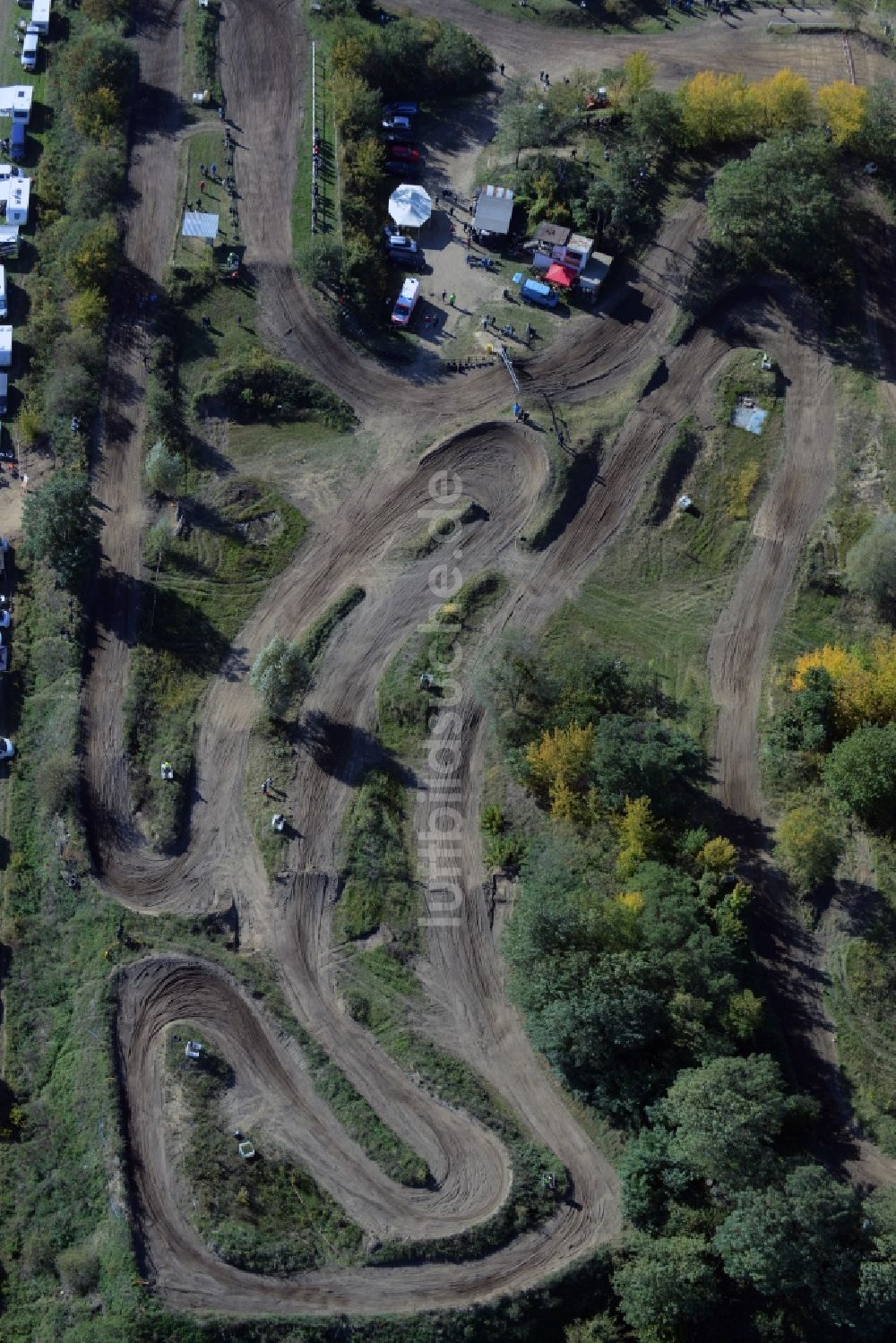 Luftbild Schönfeld - Rennstrecke der Rennbahn MX Arena in Schönfeld im Bundesland Brandenburg