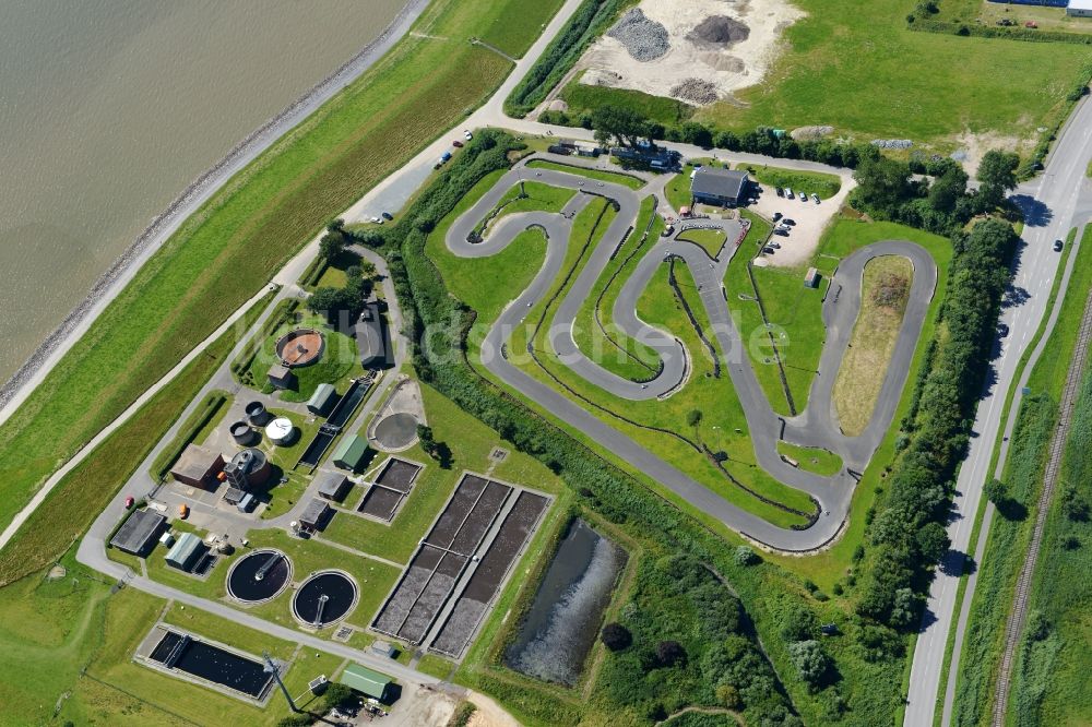 Büsum aus der Vogelperspektive: Rennstrecke der Rennbahn Nordseering Büsum im Ortsteil Hamburg Metropolitan Area in Büsum im Bundesland Schleswig-Holstein