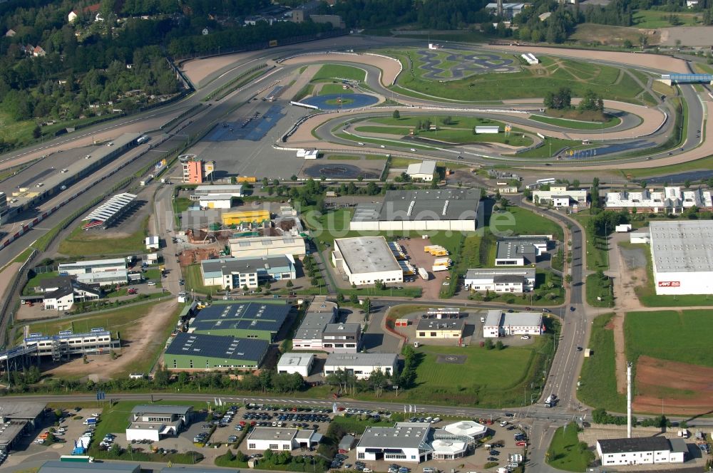 Luftaufnahme Hohenstein-Ernstthal - Rennstrecke der Rennbahn Sachsenring in Hohenstein-Ernstthal im Bundesland Sachsen