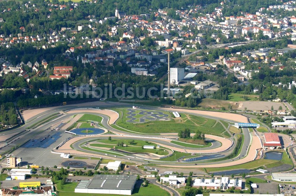 Hohenstein-Ernstthal von oben - Rennstrecke der Rennbahn Sachsenring in Hohenstein-Ernstthal im Bundesland Sachsen