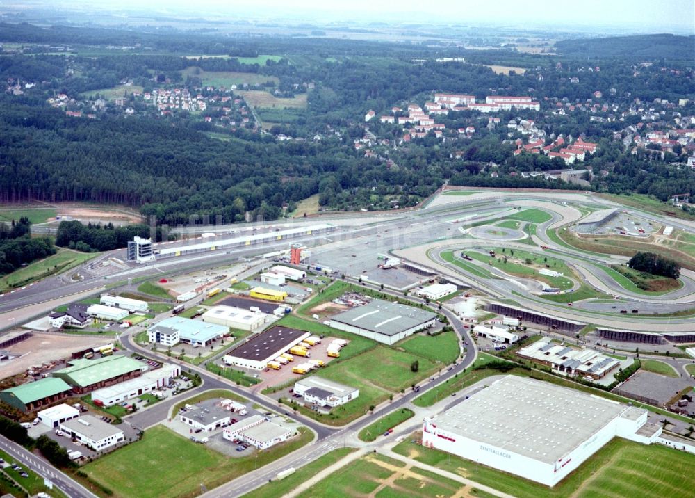 Hohenstein-Ernstthal aus der Vogelperspektive: Rennstrecke der Rennbahn Sachsenring in Hohenstein-Ernstthal im Bundesland Sachsen