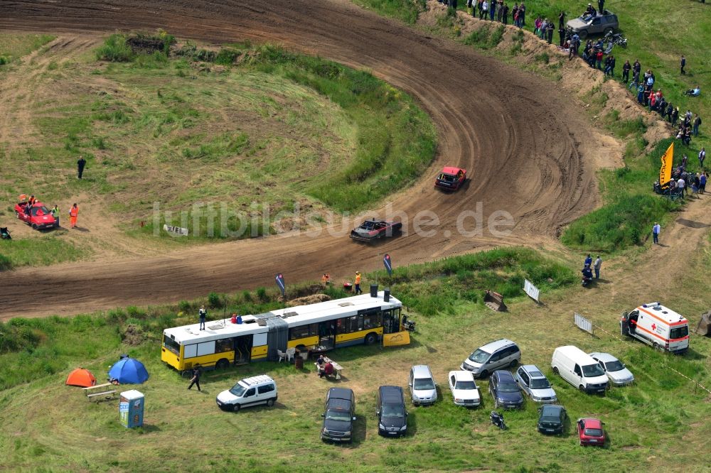 Altlandsberg von oben - Rennveranstaltung auf der Stockcar - Arena - Altlandsberg im Bundesland Brandenburg