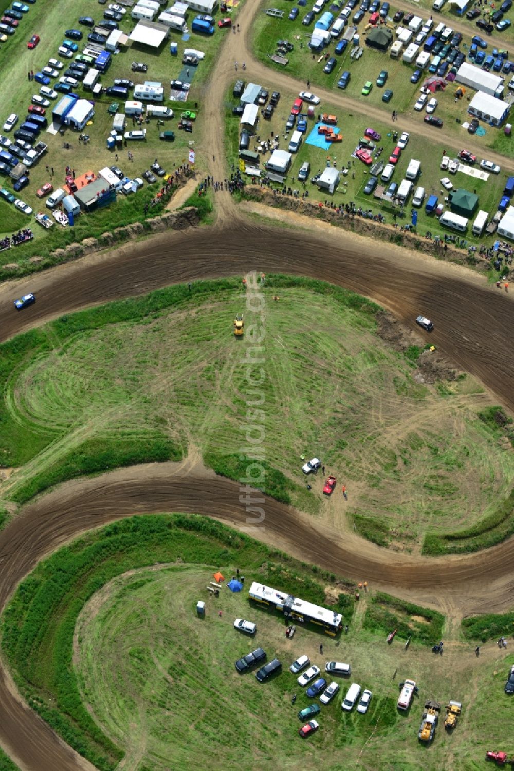 Altlandsberg von oben - Rennveranstaltung auf der Stockcar - Arena - Altlandsberg im Bundesland Brandenburg