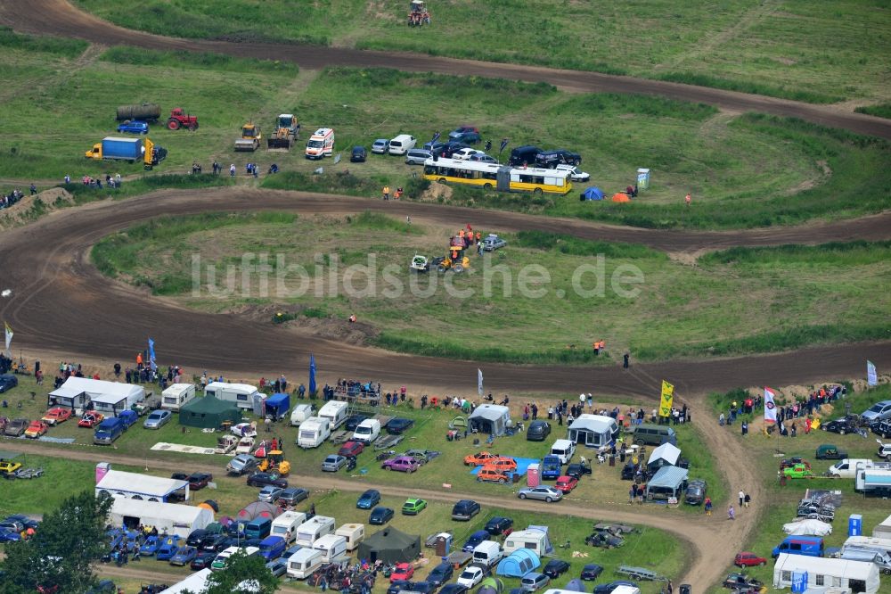 Luftaufnahme Altlandsberg - Rennveranstaltung auf der Stockcar - Arena - Altlandsberg im Bundesland Brandenburg