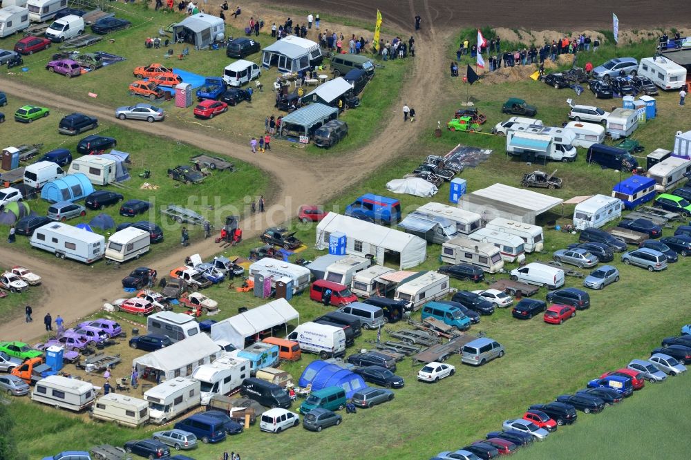 Altlandsberg von oben - Rennveranstaltung auf der Stockcar - Arena - Altlandsberg im Bundesland Brandenburg