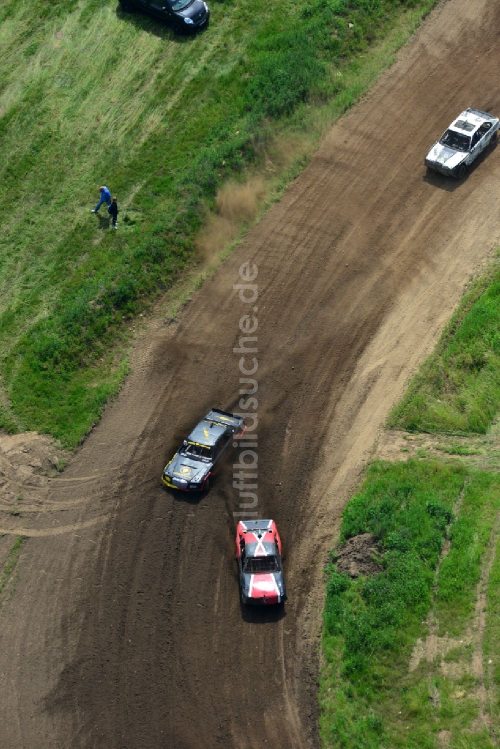 Luftaufnahme Altlandsberg - Rennveranstaltung auf der Stockcar - Arena - Altlandsberg im Bundesland Brandenburg