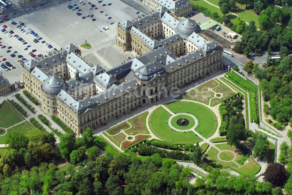 Luftaufnahme Würzburg - Residenz und Hofgarten Würzburg